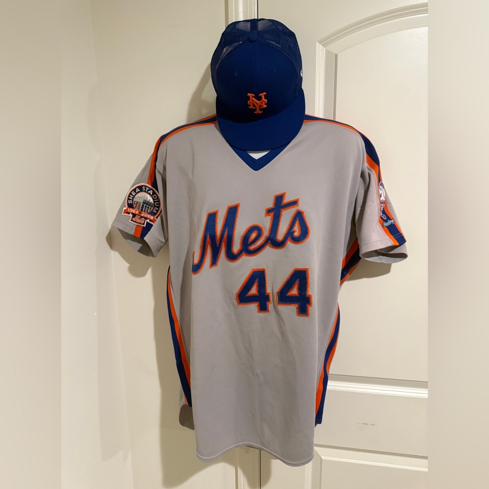 Russell Athletic Gray and Blue Mets Jersey